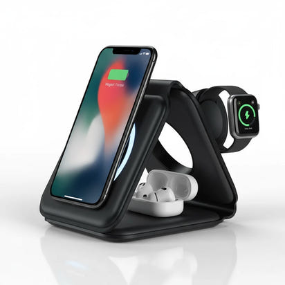 3 In 1 Magnetic Wireless Charging Folding Mobile Phone Holder